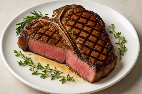 cooked tbone steak