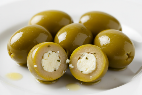Green olives stuffed with cheese 